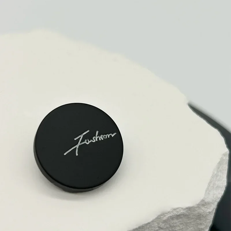 10pcs Black Fashion Buttons 15/20/25mm Round Smooth Resin Shank Buttons Apparel Sewing Accessories