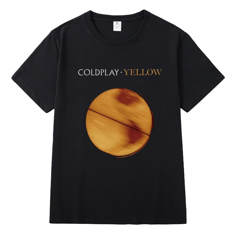 Coldplay Band Around Cotton T-shirt Summer Men and Women 2025 Concert Tour Trend Rock Street Loose Heavy Short-sleeved Clothes