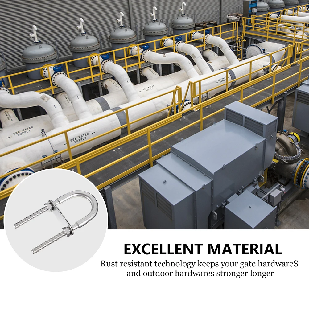 

U bolt Stainless Steel Industrial Fasteners Silver Wear resistant Bolts Replacement U shaped Screws Marine Pipe Fittings