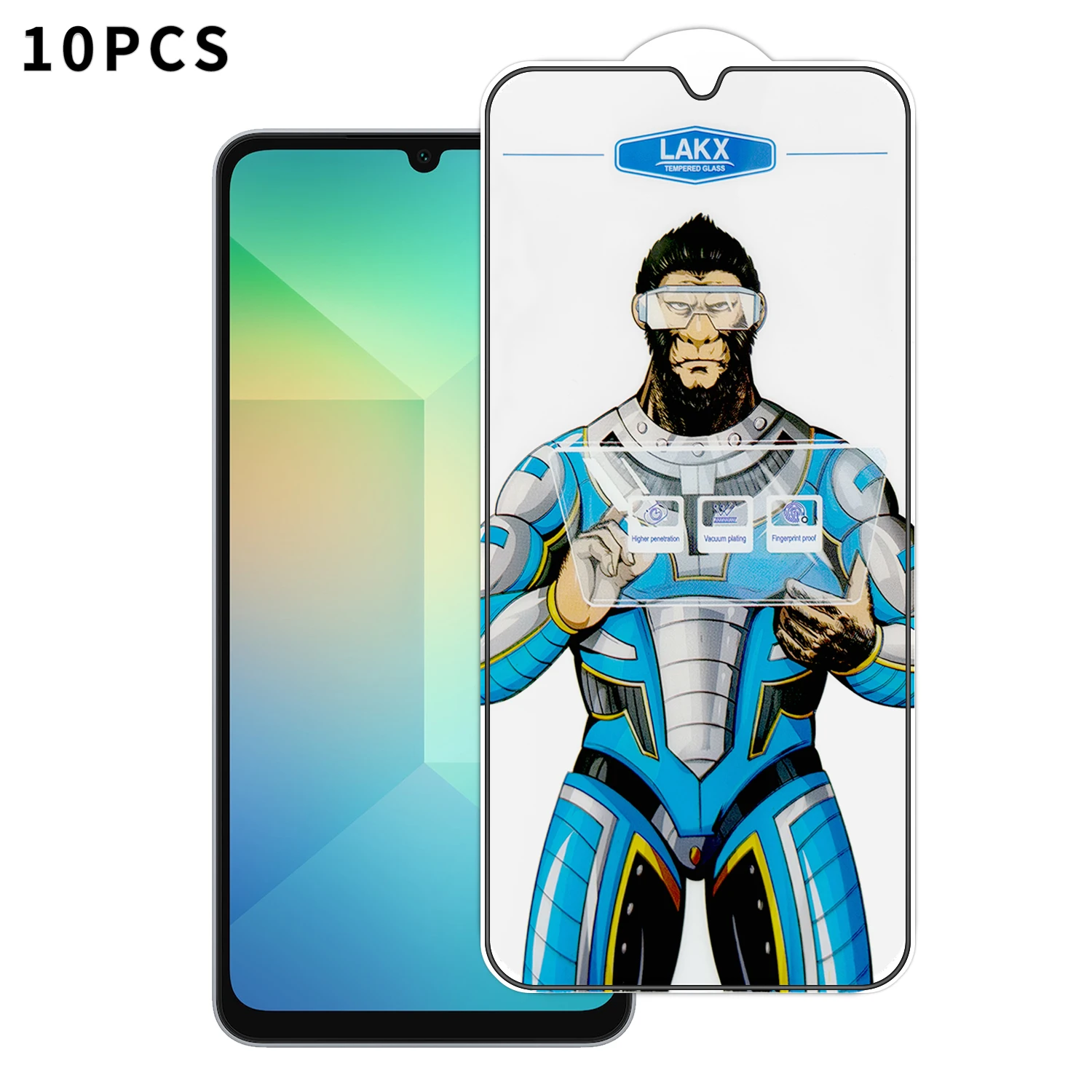 

For Samsung Galaxy A06 5G / Galaxy A06 4G 10Pcs High Definition Tempered Glass Anti-fingerprint Anti-static Electroplating Full