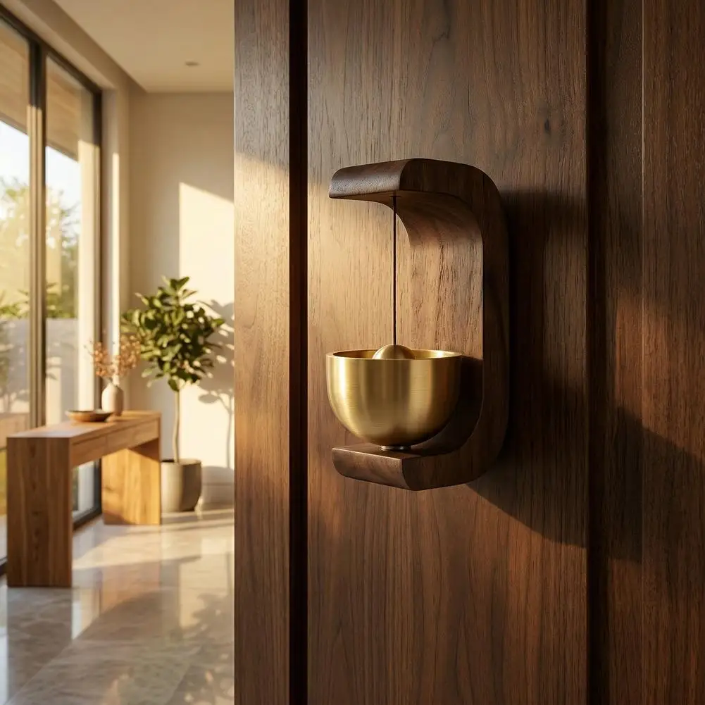 Dopamine Wind-bell Magnetic Inhalation Home Wind-bell Beech Car Into The Door To Remind The Bell Copper Bell Walnut Copper Ornam