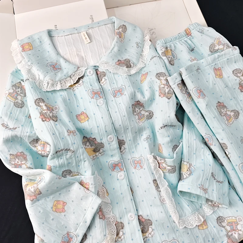 

Женский шелковый пижамный комплект для осени и зимы: укороченный топ с воротником, цветочный принт, короткий рукав, универсальный, цвет шампань