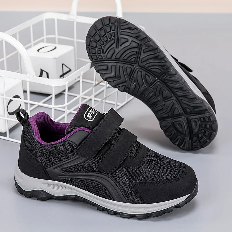 Diabetic Shoes for Men Comfort Walking Shoes for Elderly Swollen Feet Orthopedic Adjustable Double Strap Hook and Loop Sneakers
