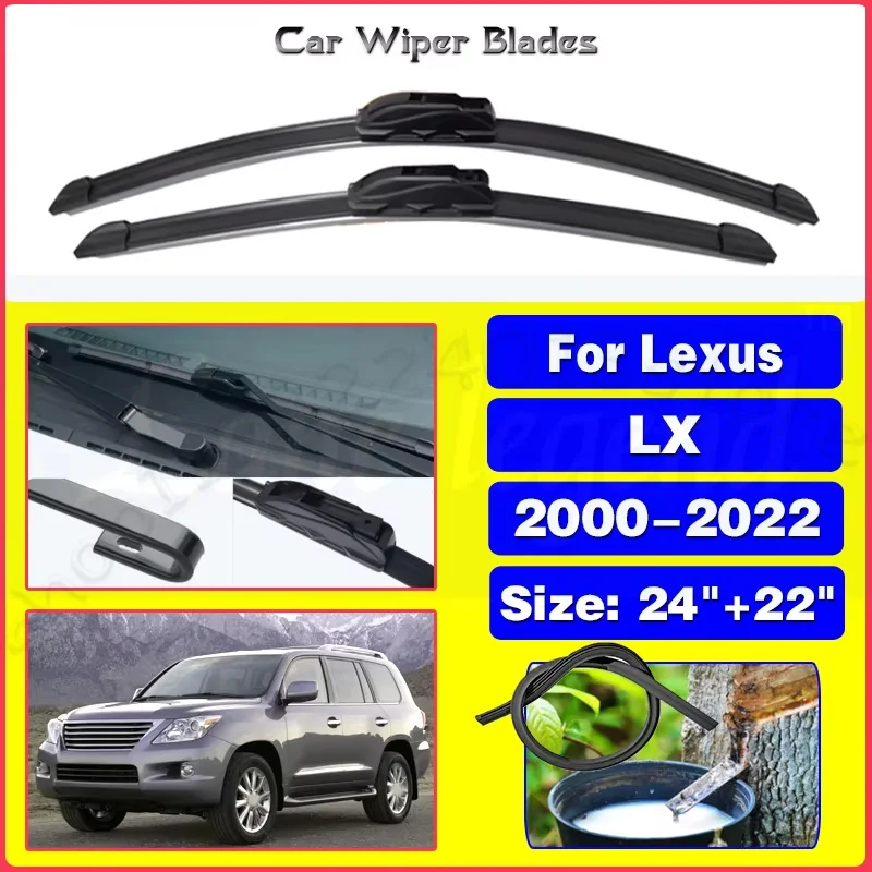 

For Lexus LX 470 570 LX470 LX570 J201 J80 J300 2000 - 2022 Durable Rubber Windshield Brushes Car Accessories Silent upgrade