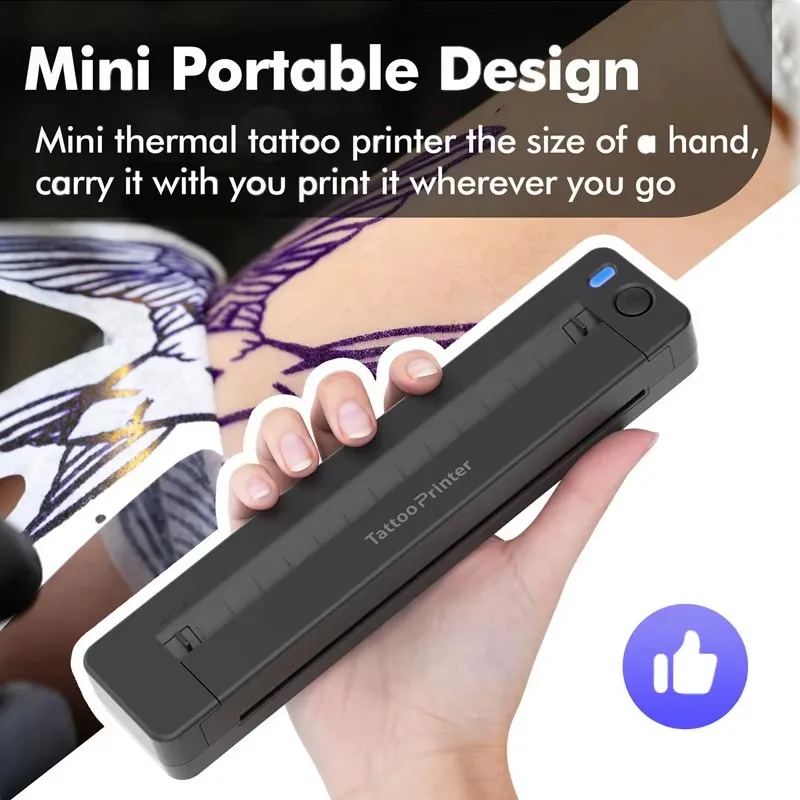 A49 Portable HD Tattoo Printer Tattoo Stencil Copier Machine Portable Bluetooth Office Document Mini A4 Thermal Printer