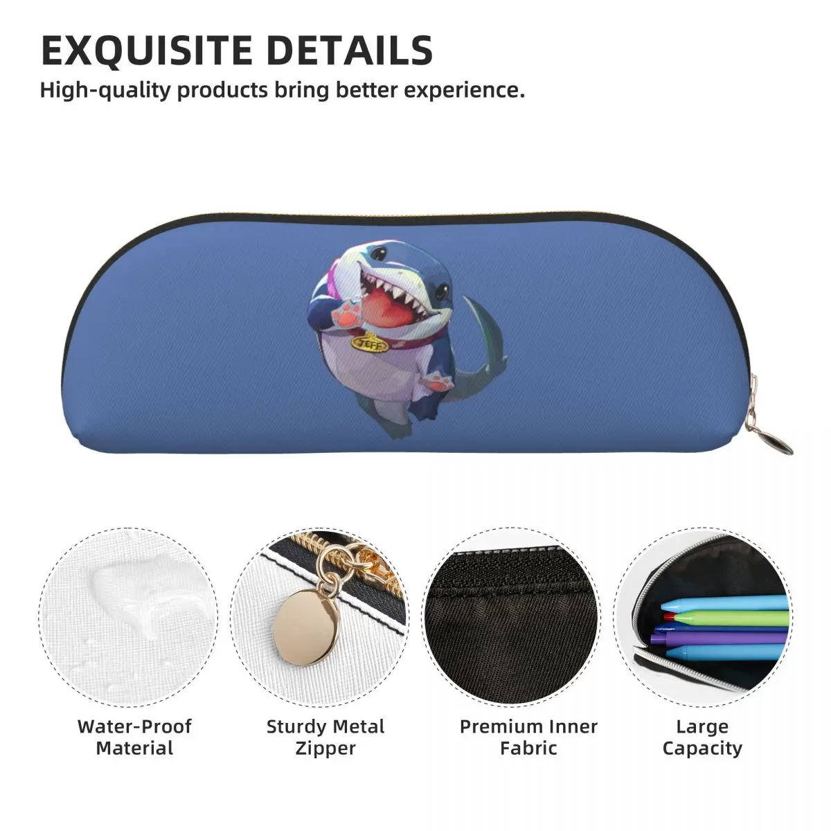 حافظات أقلام جيف ذا لاند شارك، حقيبة أقلام رصاص، لوازم مكتبية، صندوق تخزين كبير، حقيبة أقلام رصاص لهدايا الطلاب