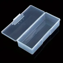 1PC Nail Brush File Manicure Tools Nail Art Storage Box Nail Accessories Organizer Clear Cuboid Plastic Container Packaging Case