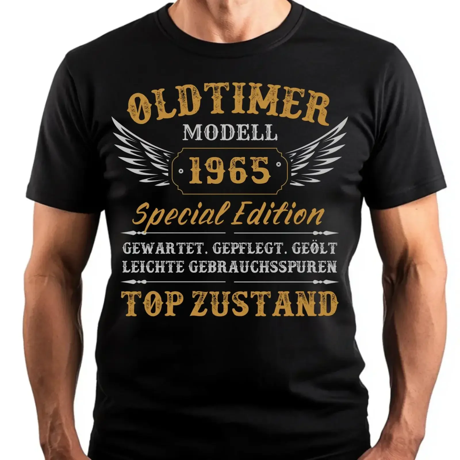 Oldtimer T Shirt Personalisiert vintage Washed Slightly graphic fashion Stretched Versatile Casual streetwear Unisex