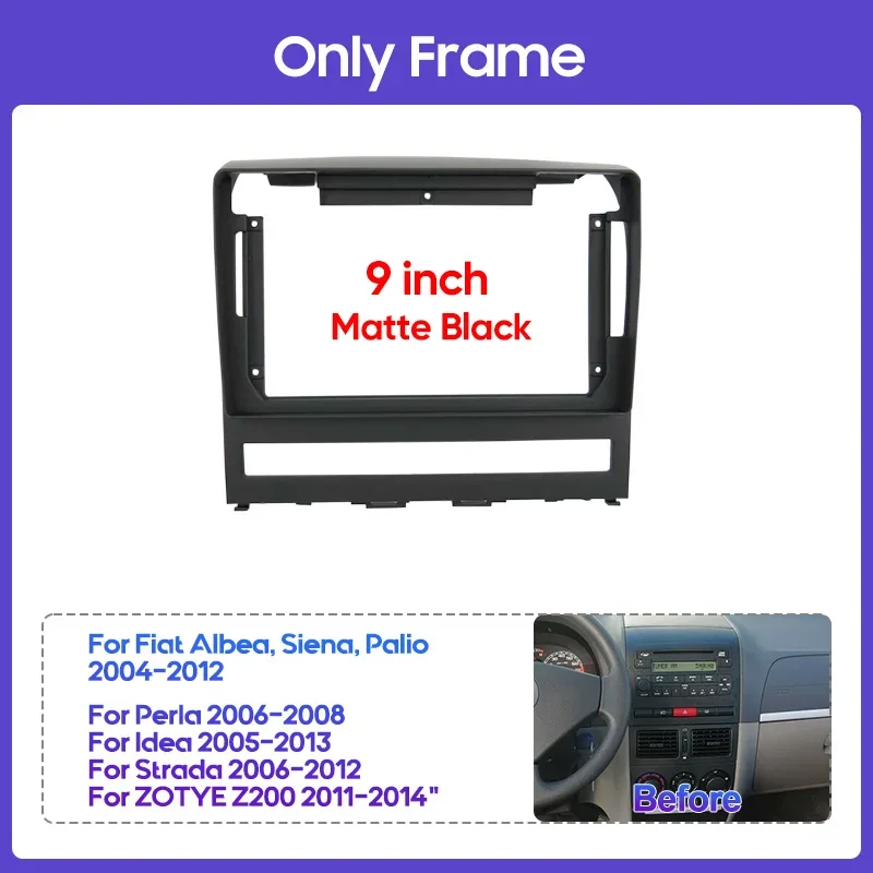 MAMSM 9' for FIAT Perla 2009 Albea Siena Palio 2004-2012  Car Android Radio Player Panel DVD Frame Dash Dashboard mounting kit