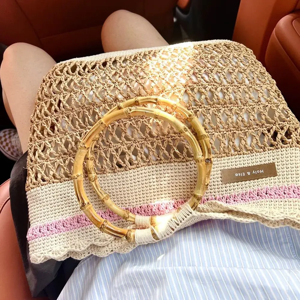 New Gift Box Handle Round Bamboo Purse Handles Bamboo Handbag Band Handle Detachable Shoulder Bag Strap Gift Box