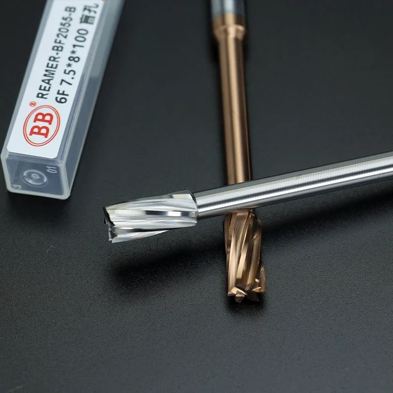 Rozwiertak BB z węglików spiekanych do ślepych otworów powlekany spiralny flet wydajność chłodzenia zewnętrznego mały otwór wykonanie aluminium stal metal 4mm-12mm — zdjęcie 4