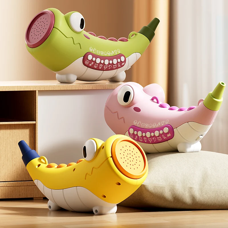 Brinquedo de chifre de desenho animado infantil simula vários sons de animais