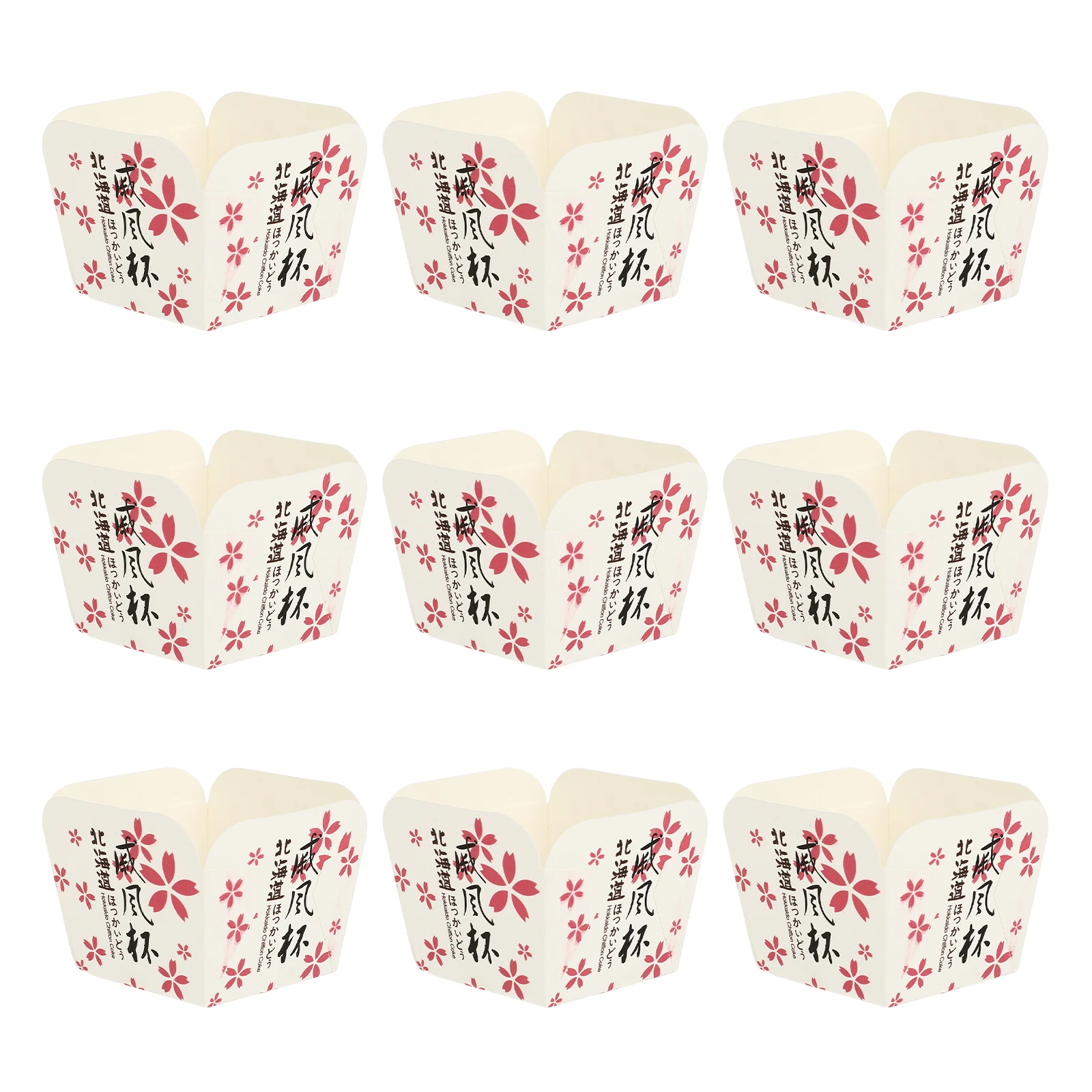 100 Uds. Vasos de papel para pastel, cuencos de postre biodegradables desechables, Mini cajas cuadradas para pasteles para fiestas, bodas, cumpleaños, patrón Floral