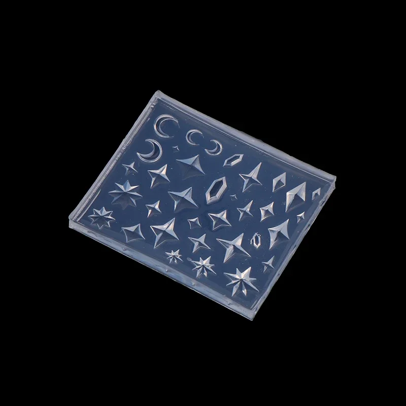 แม่พิมพ์ซิลิโคนสำหรับทำเล็บลายเพชร รูปทรงข้าวหลามตัด ดาวห้าแฉก อุปกรณ์ตกแต่งเล็บ DIY