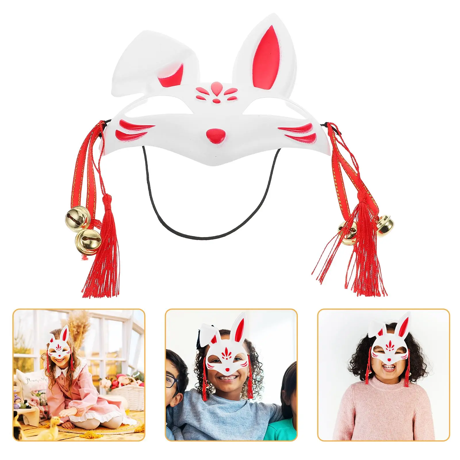قناع نصف وجه على شكل أرنب لطيف للنساء لحفلات عيد الفصح وقناع كرة مكياج للأطفال إكسسوار زي أرنب أبيض