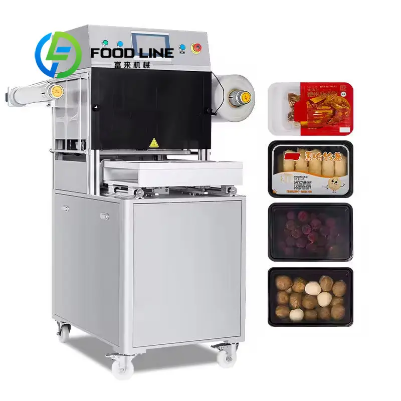 Modified Atmosphere Vacuum Tray Sealer for Nitrogen Filling Food Container Sealing Machine with Foil Film Cup Packaging Options
