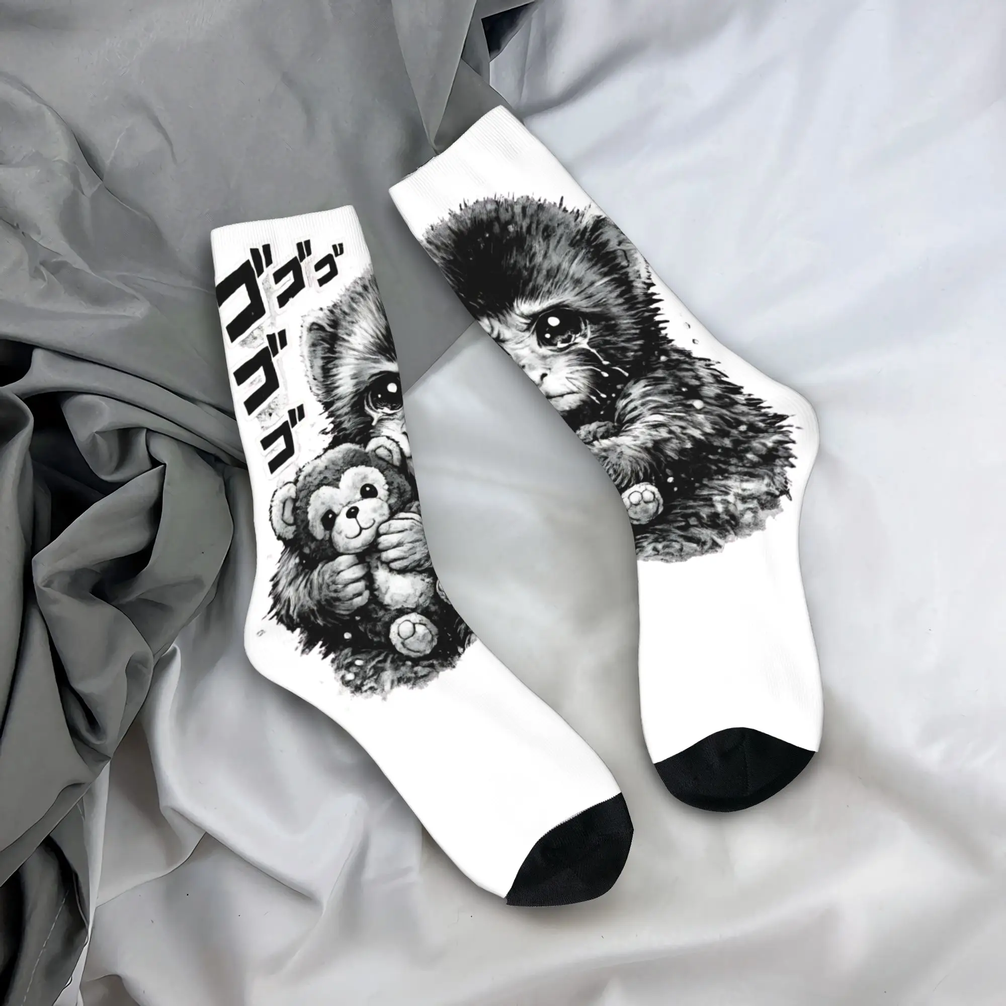 

Unisex Men Socks Sad Punch Monkey Crying Manga Pane Stockings Non-Slip High Quality Socks Autumn Leisure Pattern Outdoor Socks