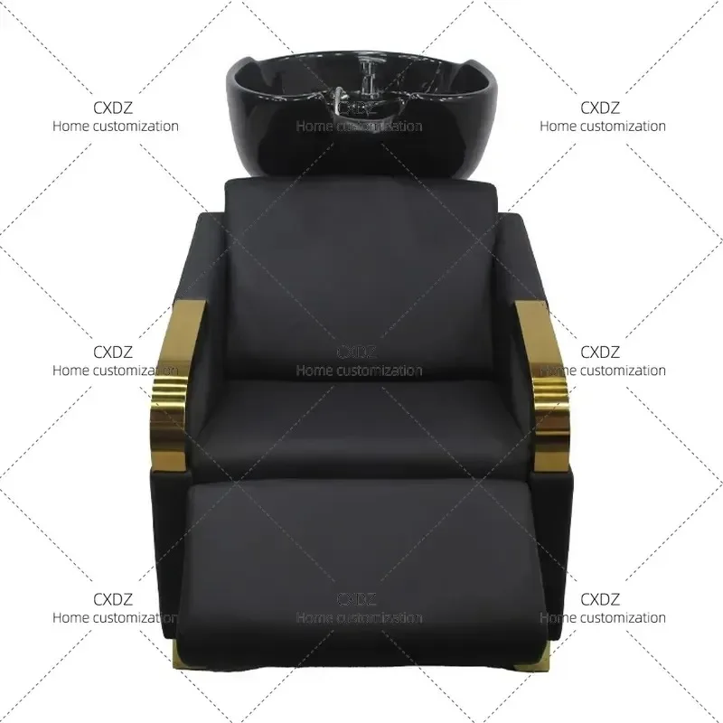 Shampoo Chair Hair Salon Washing Station Barber Shop Rinsing Seat Reclining Shampoo Bed for Hairdresser Export Wholesale