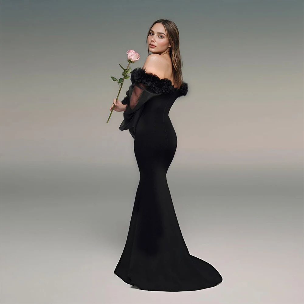2025 Abito personalizzato a maniche lunghe Abito da sera formale a maniche larghe Abito per invitati al matrimonio Abito elegante per servizio fotografico YEWEN