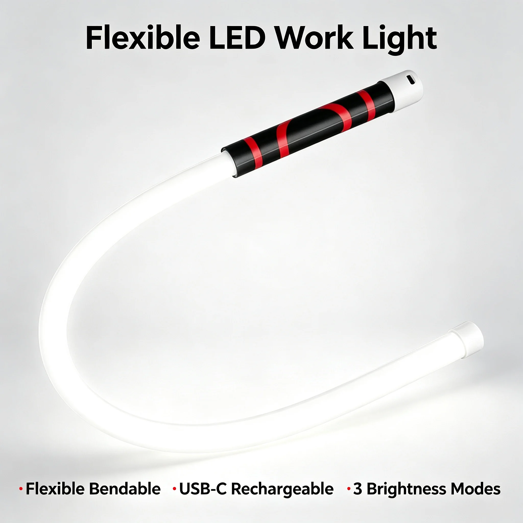 Car LED Work Light Flexible Arm Flashlight 3 Modes Suitable for Car Engine and Chassis Repairs and Outdoor Camping
