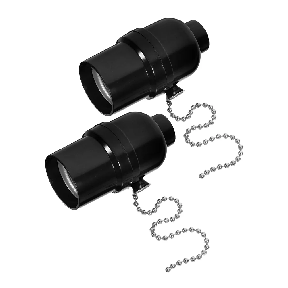 

2pcs E26 Lamp Socket Pull Chain Replacement Metal Threaded Base For Table Floor Lamps Vintage Light Bulb Holder Repair Parts