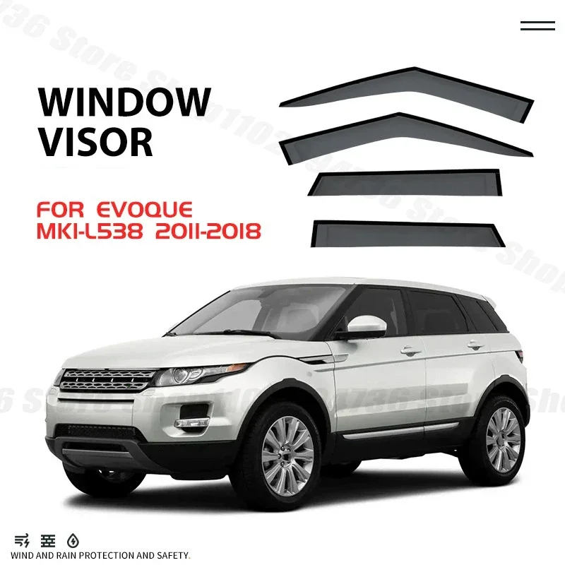 Window Visors For Range Rover Evoque MK1 4pcs Side Window Rain Guard Wind Deflector Weathershield Vent Visor for Car Windows