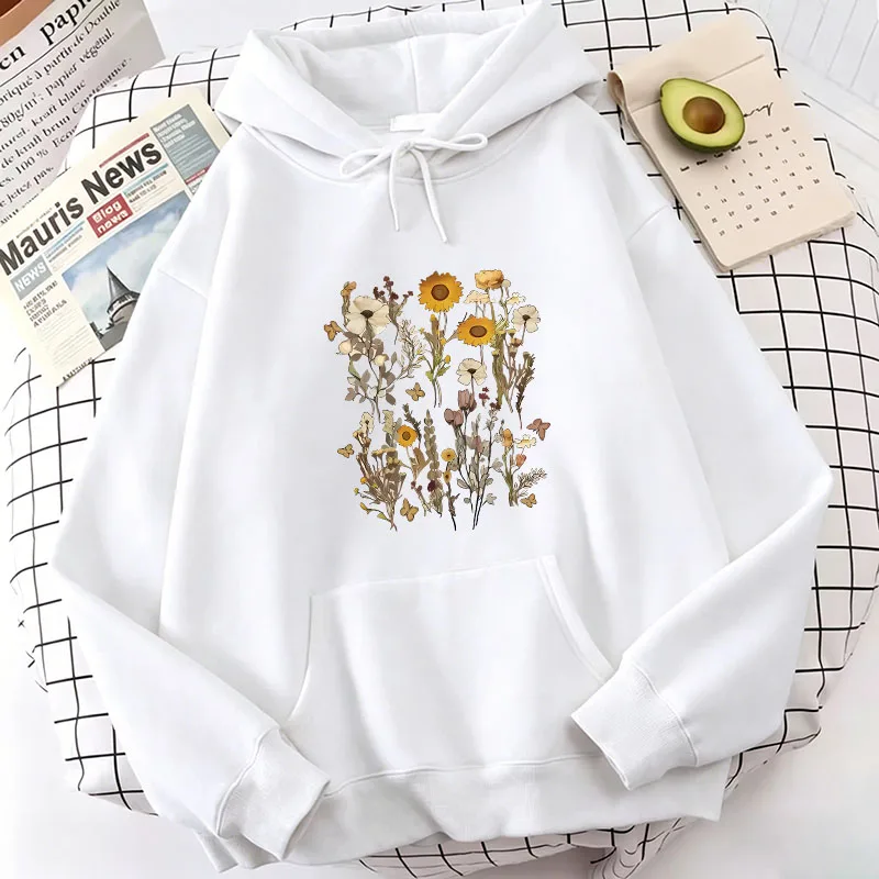 Hoodie Sweatshirt Vintage Floral Print Hoodies Spring Autumn Winter Casual Hoodies Sweatshirts Men Women Retro Clothes