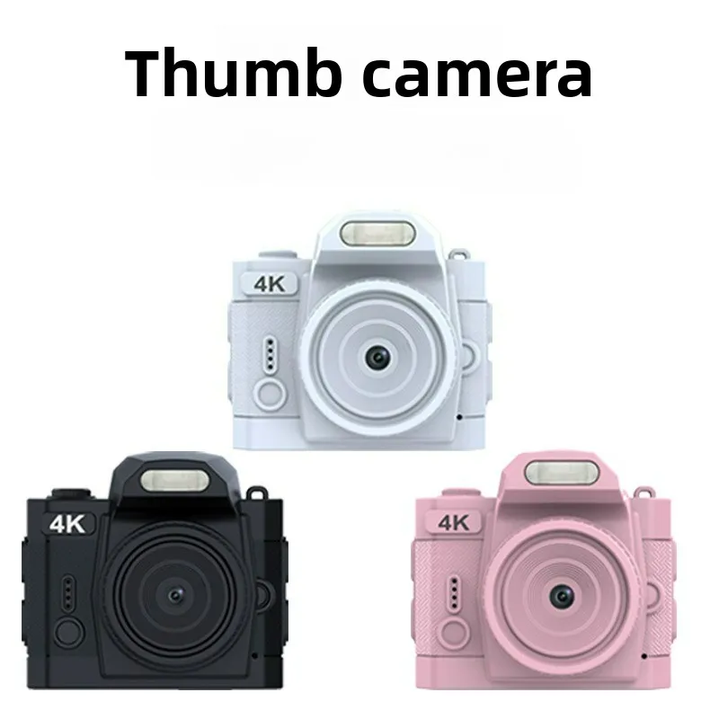 كاميرا رقمية صغيرة 6400 وات HD 4K DSLR مع فلاش، مسجل فيديو محمول مع شاشة LCD، كاميرا سفر، شاشة كبيرة مدمجة للإبهام