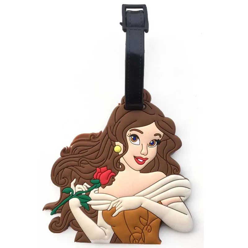 Lovely Disney Princess Travel Accessories Luggage Tag Silica Gel Suitcase ID Addres Holder Baggage Boarding Tag Portable Label