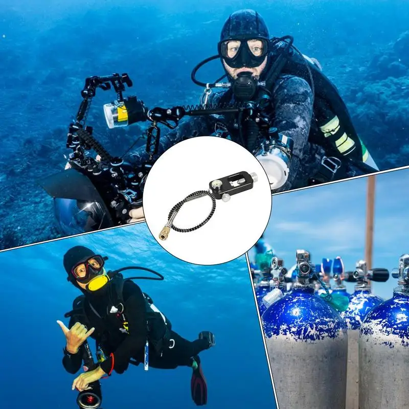 Scuba Tank Refill Adapter Aluminum Alloy Oxygen Cylinder Refill Adapter Scuba Fill Station For Oxygen Cylinder Diving Equipment