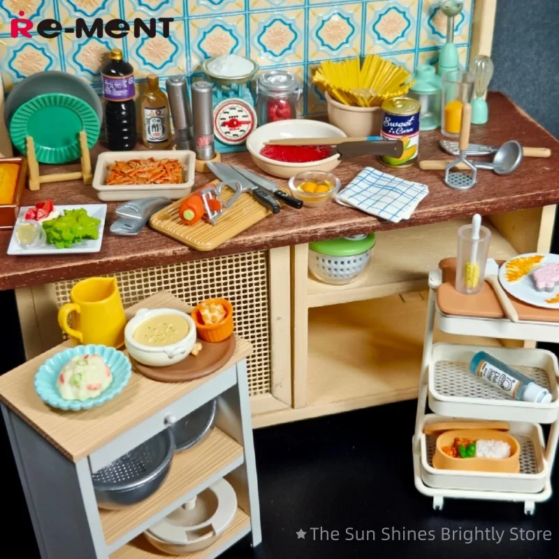 Re-Ment Miniature Kitchen Tool Set Spot Re Ment Cooking Expert Fine Tableware Play Model Ornament Trendy Scene For Collectors