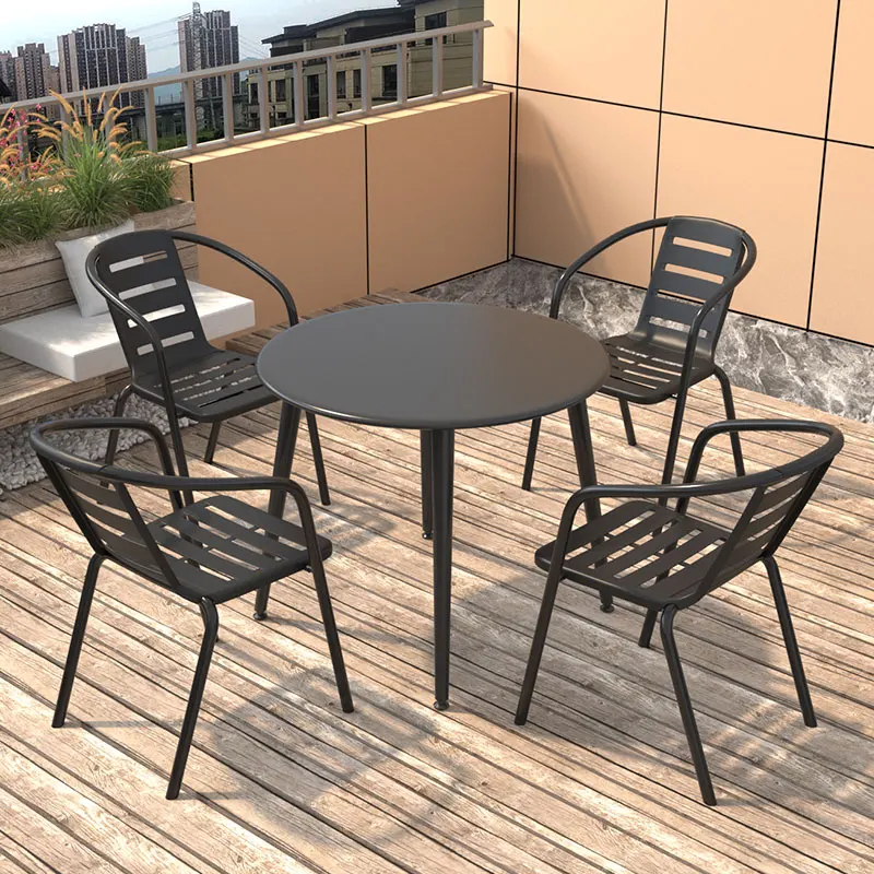 

Outdoor table and chair combination Outdoor garden Leisure Open-air waterproof and sunscreen dining table Terrace Balcony Chair
