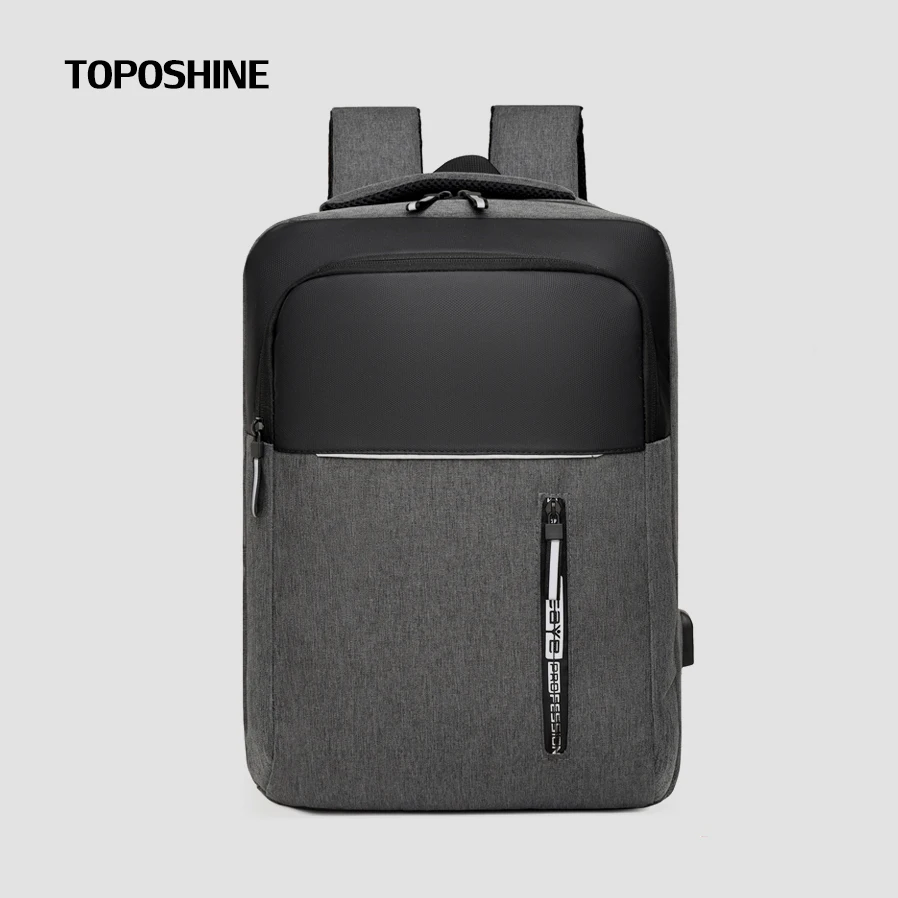 

Toposhine Patchwork School Backpack USB Charging Male Business Travel Rucksack For 15.6 inch Laptop Business Leisure School Bags