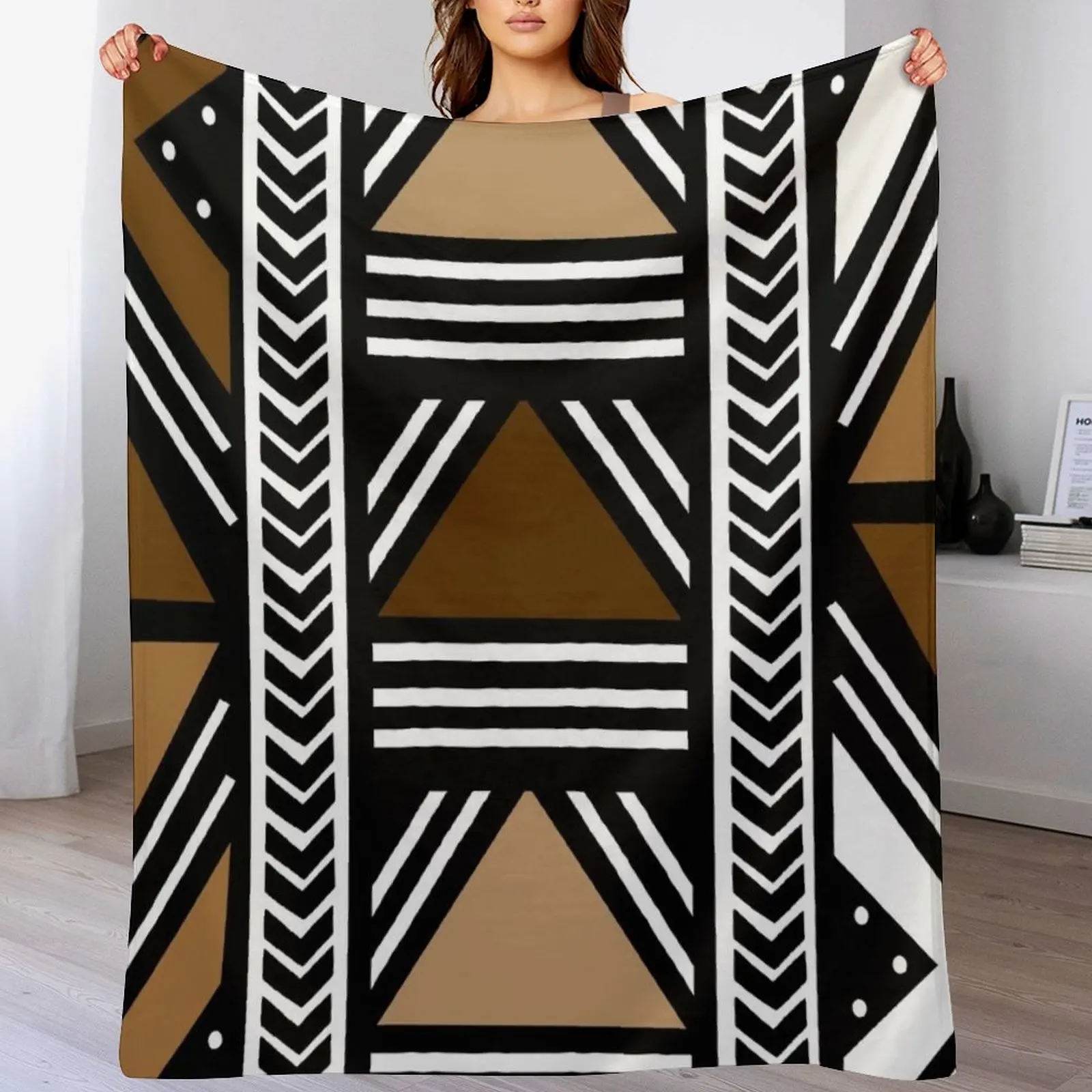 

Imperial African Mud Cloth Bogolan Design Throw Blanket heavy to sleep Hairys christmas decoration Blankets