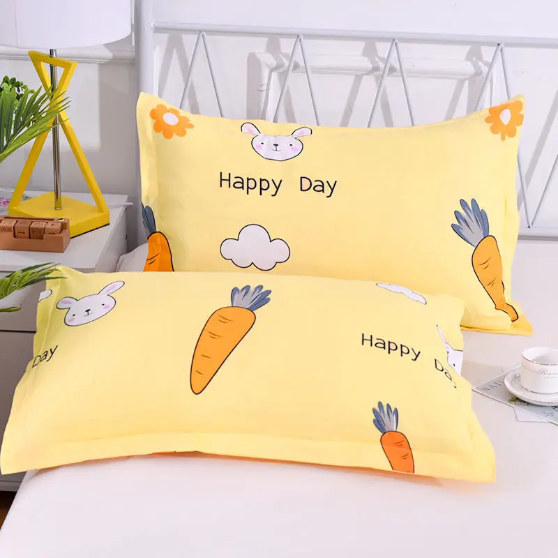 Pillow Case 1 Pair Cartoon Couple Household Bedroom Sofa Pillowcase 48x74cm Pillow-cover Soft Breathable Washable Anti-Mites New