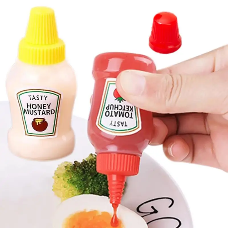 Portable Sauce Bottle Salad Tomato Sauce Seasoning Plastic Split Bottle Seasoning Storage Container for Ketchup Mayonnaise