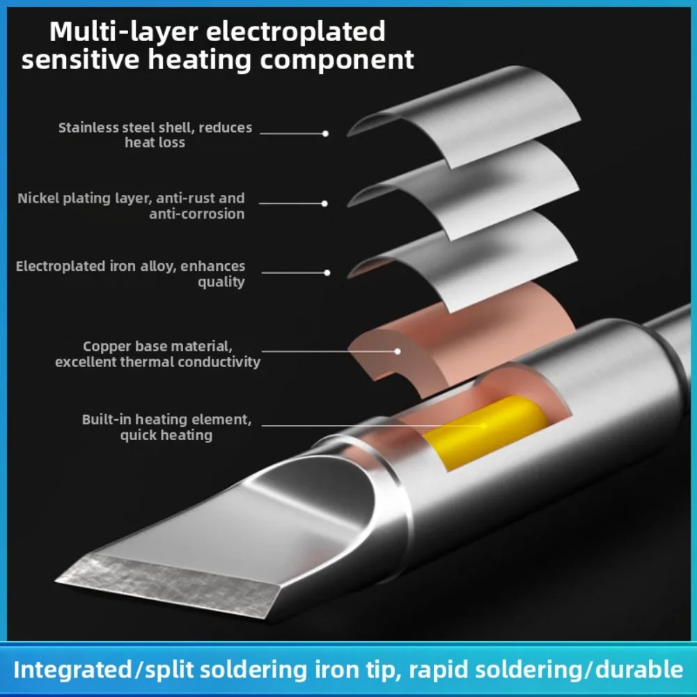 C210Repair And Soldering Of Straight And Curved Tip Soldering Iron Handle Replacement Parts For Welding Tools Soldering Iron Tip