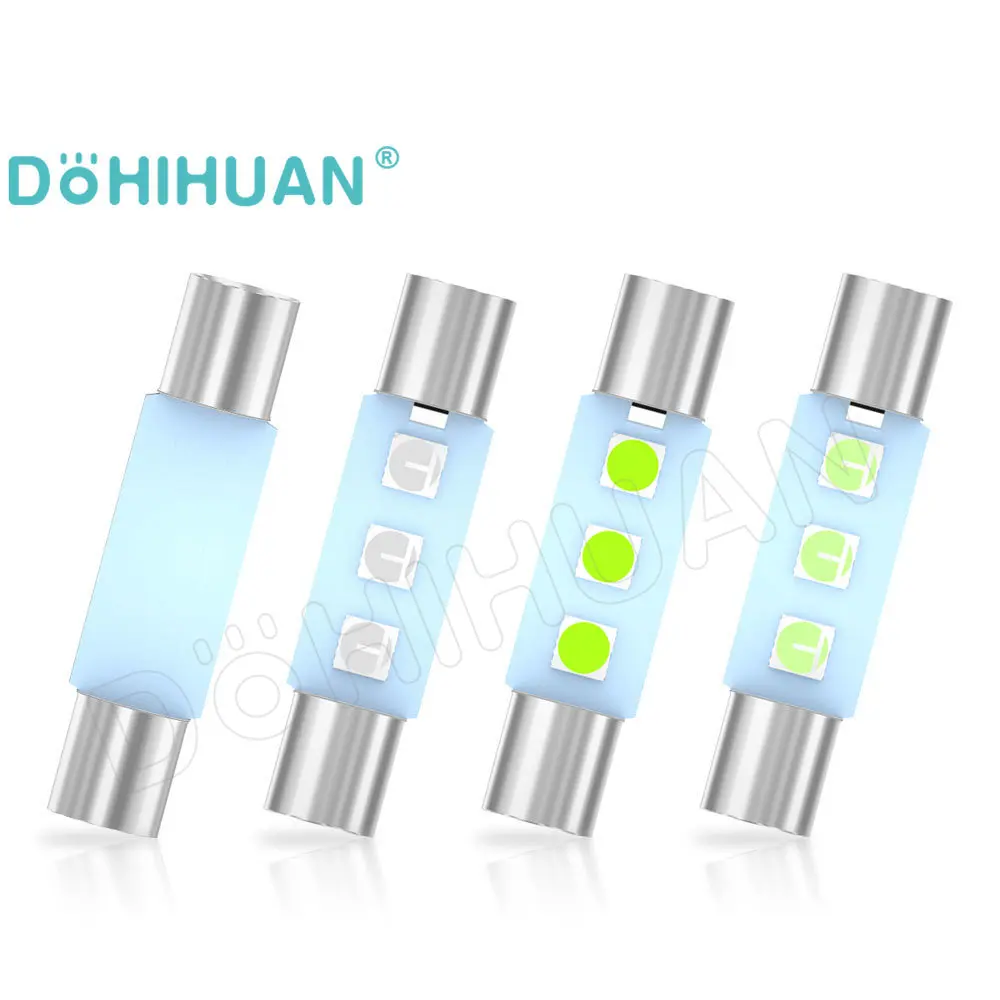 DOHIHUAN 2 pz festone 28mm Led T6 lampadina 6614F 6612 SV8.5 C5W 3030 C10W lampada tronco lettura cupola segnale di trucco luce interna auto