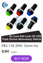 5 Stücke Mini 12mm Wasserdicht Momentary ON/OFF Push Button Runde Schalter PBS-33B PBS-11B Für arduino – Detail 5