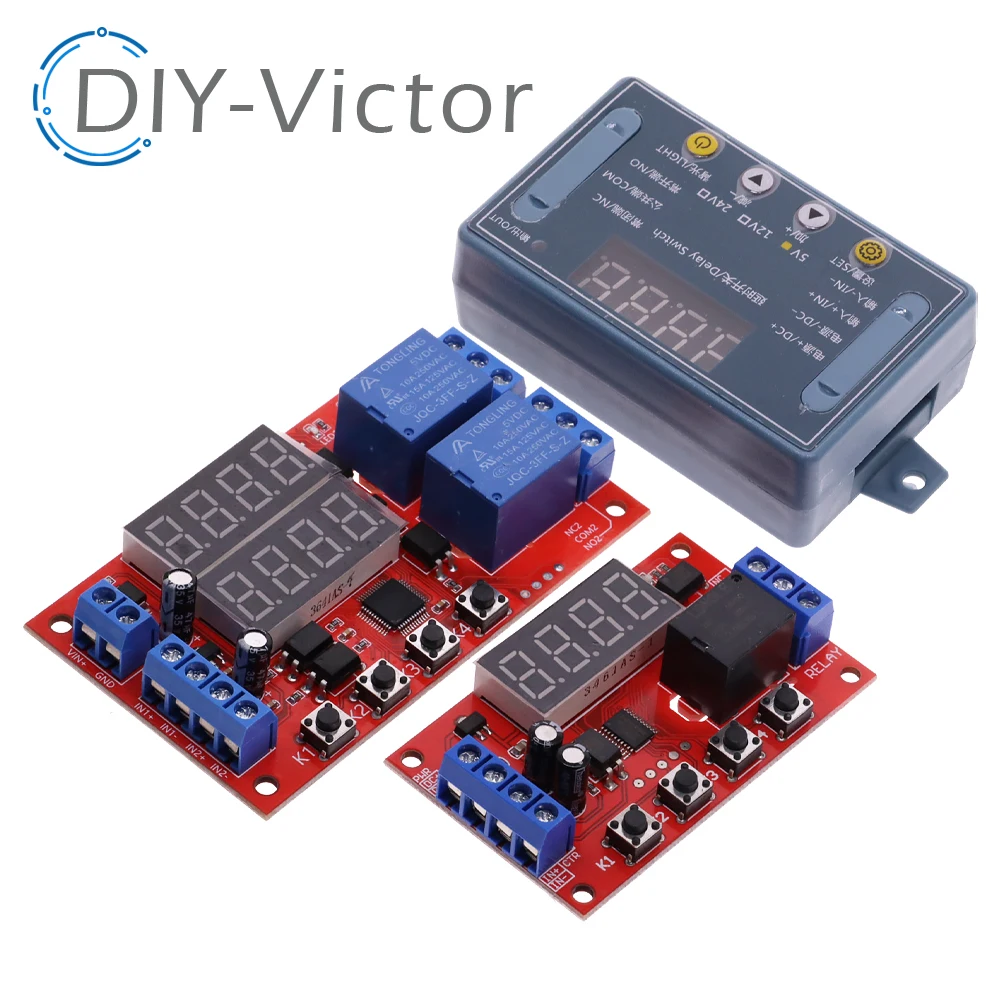 DC 5V 12V 24V 10A Adjustable Time Delay Relay Module 32 52 Modes LED Digital Timming Trigger Timer Control Switch Pulse Cycle