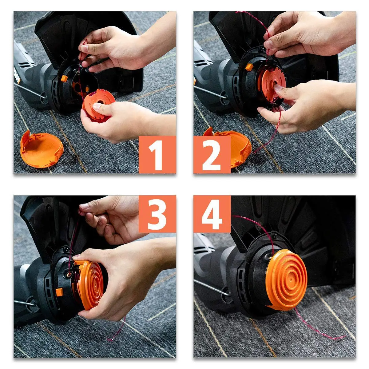 ABFKL Weed Eater Replacement Spools for Worx WA0007 WG116 WG119 String Trimmer Edger Spool Line Refills Parts Auto-Feed