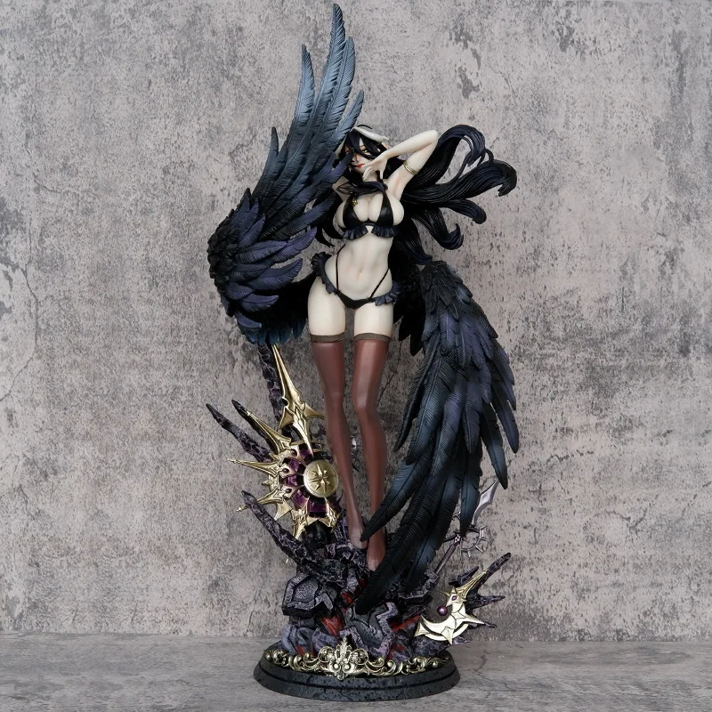 56.5cm Overlord Albedo Auspicious Day Anime Girl Figure Model Gk Statue Boys Collection Desktop Decoration Ornament Toys Gifts