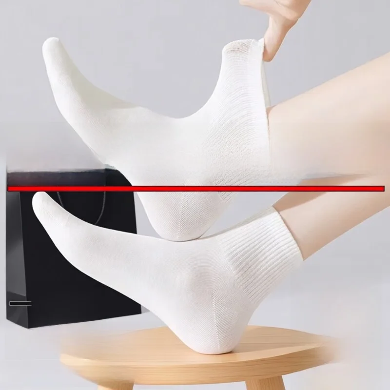 100 Pairs Disposable Men Women Mid-Calf Travel Socks Autumn Winter Absorb Sweat Boat Socks Spring Summer Daily Throwaway