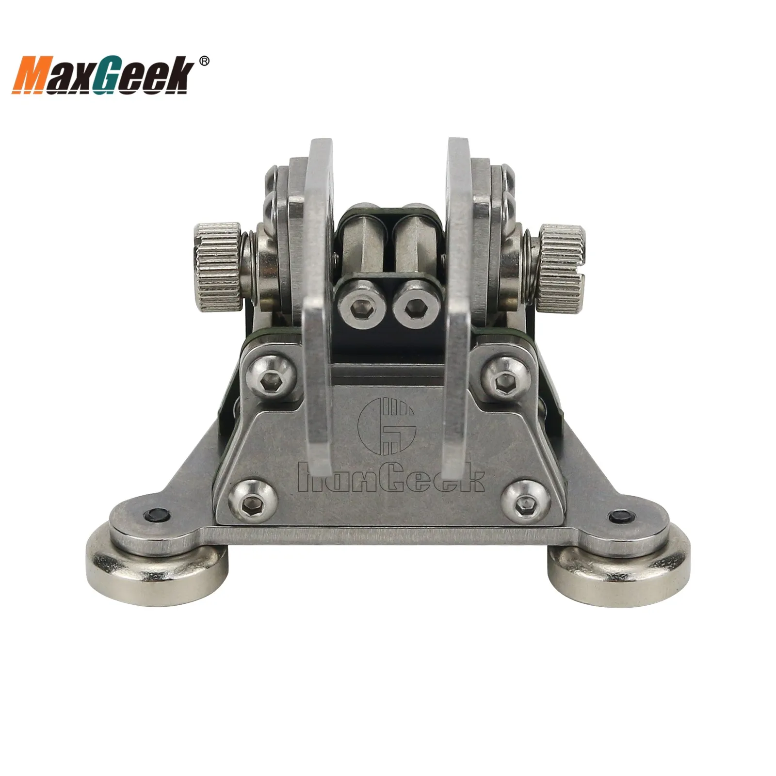 HamGeek HG-K6 2nd الجيل المزدوج مجداف مورس مفتاح الفولاذ المقاوم للصدأ التلقائي CW مفتاح مع قاعدة مغناطيسية