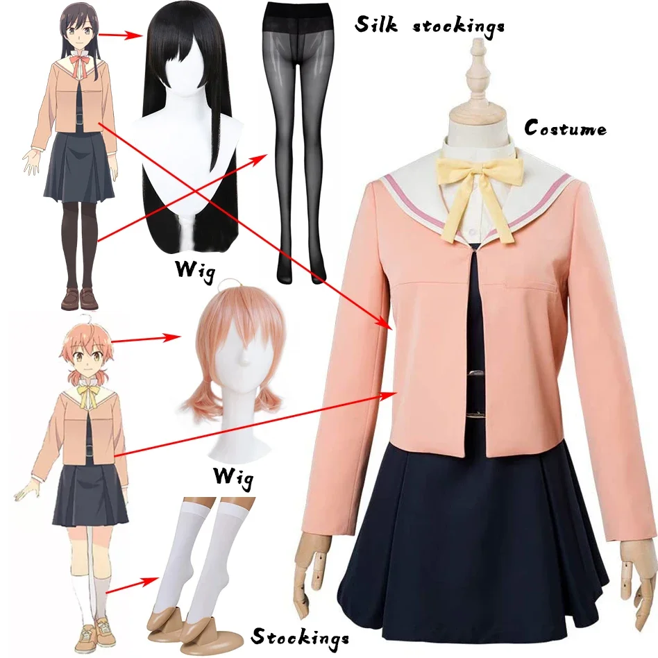 Anime Bloom Into You Cosplay Nanami Touko Cosplay Costume Girls Dress Pink School Uniform Halloween Carnival Custom Made