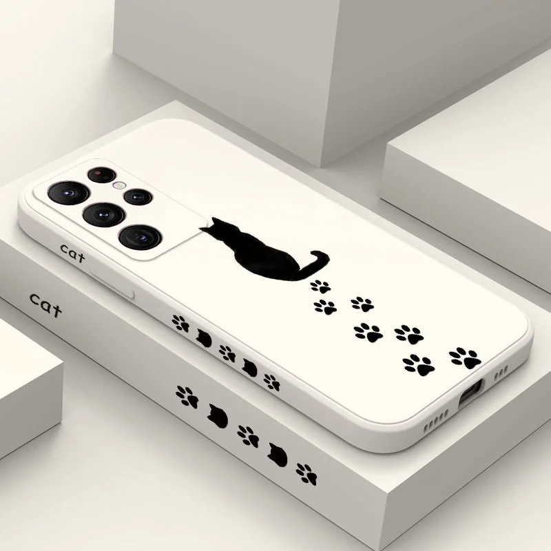 Cat Paw Print Phone Case For Samsung Galaxy S26 Plus Ultra Silicone Cover