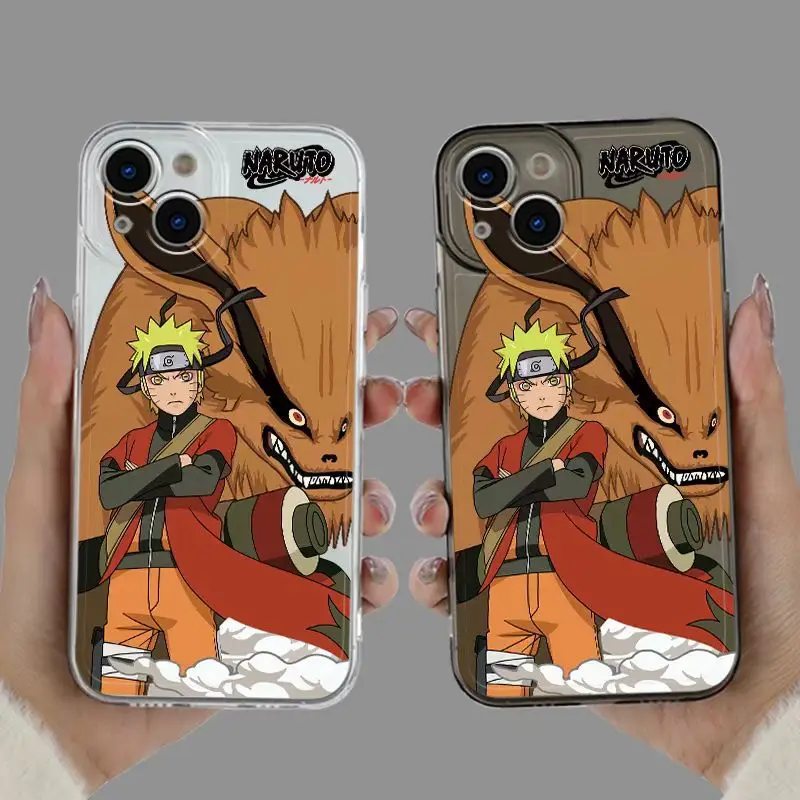 Funda de teléfono NARUTO Kurama kyuubi para Apple iPhone 16 15 14 13 12 11 17 Pro Max Plus Air 17promax Naruto funda suave transparente