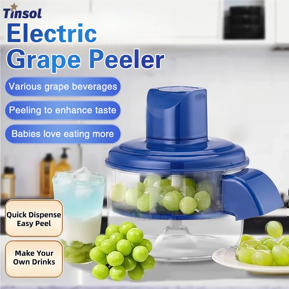 TINSOL Elektrischer Traubenschäler Automatisches Mini-Obstschälgerät Intelligenter Obstschäler Küchen-Schäler-Wunder