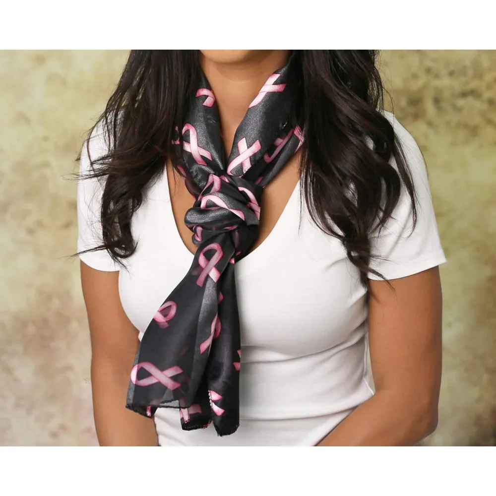 Aware Breast Cancer Awareness Pink and Black Ribbon Scarves - Stylish Support for the Cause