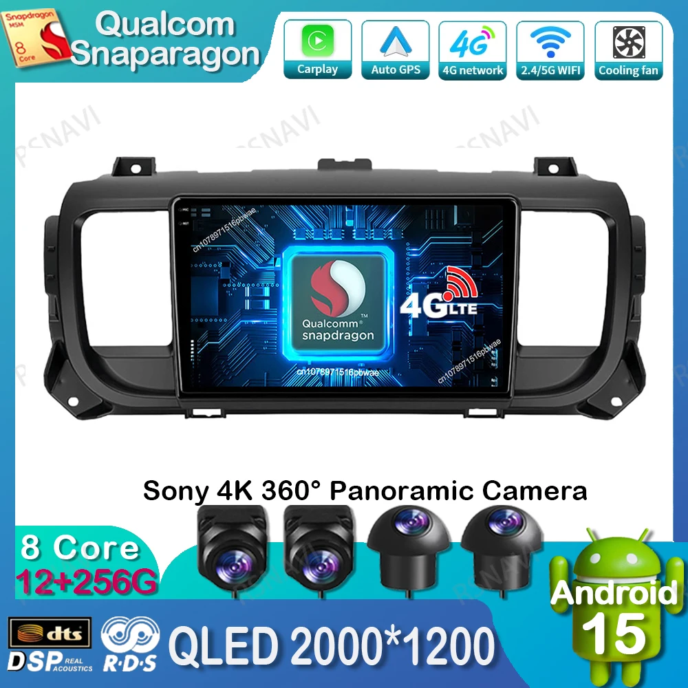 

Android 15 Car Radio For Citroen Jumpy III 3 SpaceTourer 1 For Peugeot Expert 3 2016 2017 2018 - 2021 Navigation DVD Qualcomm BT